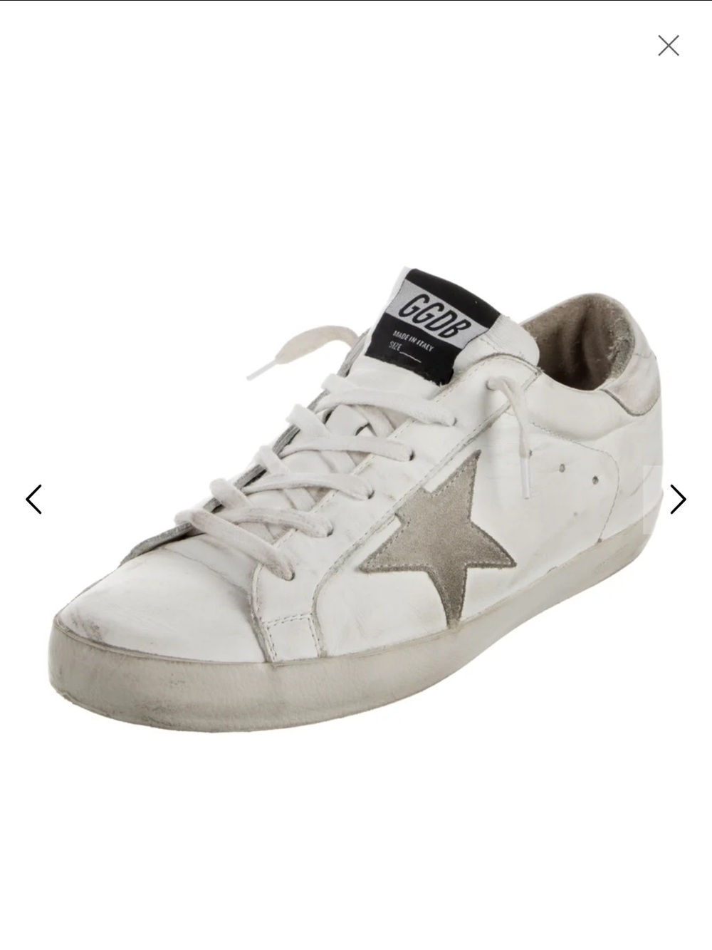Golden Goose Super-Star Sneakers in White & Gray